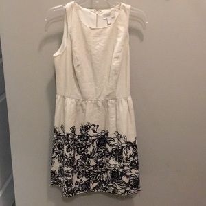 Ann Taylor Loft dress nude with black floral